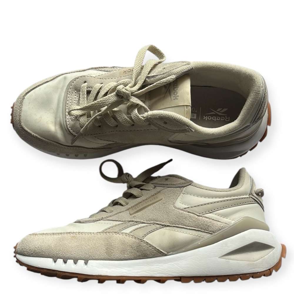REEBOK Classic Galaxy 10 R3055W Beige gray suede nylon comfort bed  Ortholite